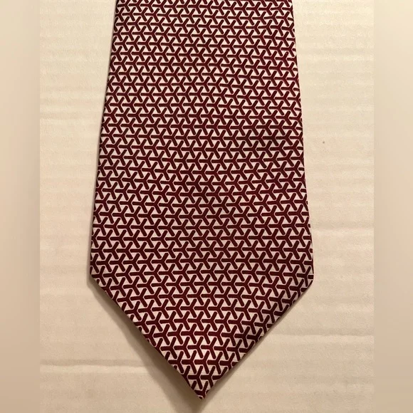 Oscar de la Renta 100% Silk Formal Holiday Red Pattern Tie Business Professional - Picture 3 of 6